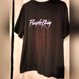 Prince Purple Rain Logo Graphic Black Tshirt XL